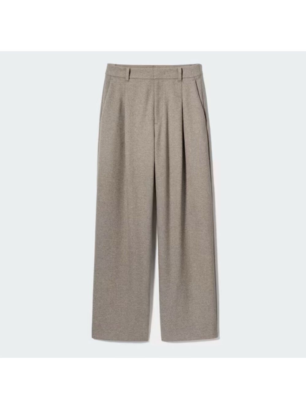 Uniqlo x Comptoir des Cotonniers Pleated Wide Trousers Brushed Jersey Neutral